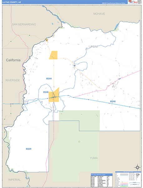 La Paz County, AZ Zip Code Map